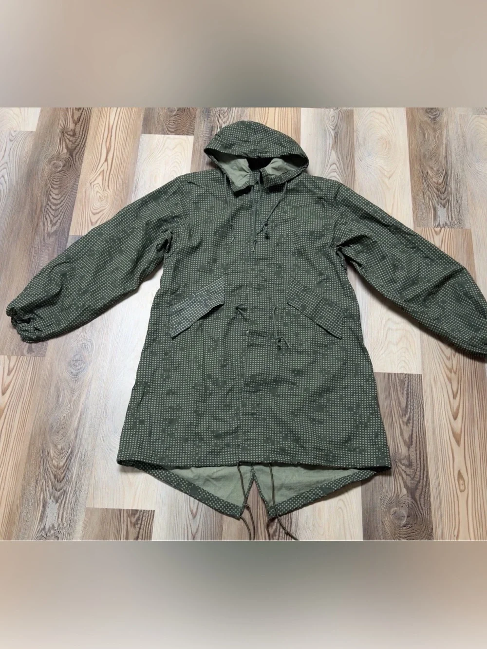 Vtg 80s US Army Fishtail Parka Military Night Desert Camo Jacket Med